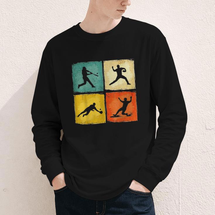 Retro Style Baseball Lover Playing Men Women Kids Baseball Youth Long Sleeve Tee Retro Style Baseball Lover Playing Men Women Kids Baseball Youth Long Sleeve Tee