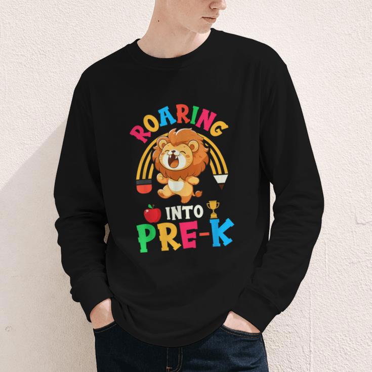 Roaring Into Pre-Kindergarten Lion Pre K Back To School Youth Long Sleeve Tee Roaring Into Pre-Kindergarten Lion Pre K Back To School Youth Long Sleeve Tee
