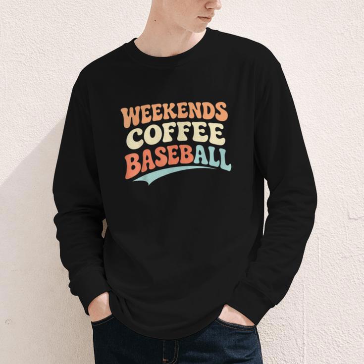 Weekends Coffee Baseball Retro Vibes Youth Long Sleeve Tee Weekends Coffee Baseball Retro Vibes Youth Long Sleeve Tee