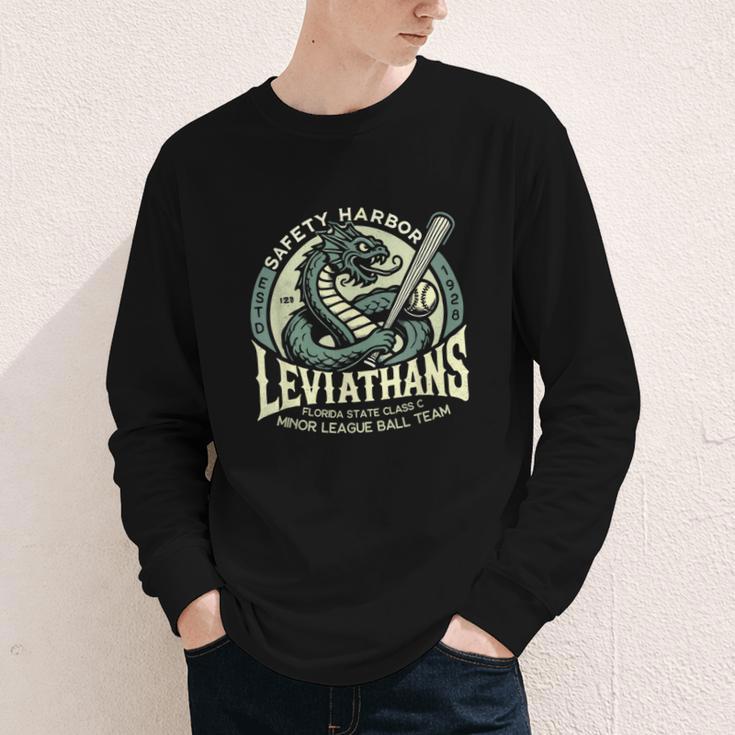 Safety Harbor Leviathans Retro Baseball Monster Youth Long Sleeve Tee