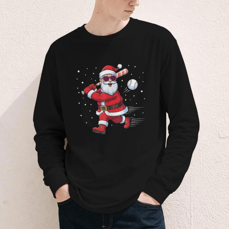 Santa Baseball Christmas Pajamas Xmas Men Kids Boys Youth Long Sleeve Tee Santa Baseball Christmas Pajamas Xmas Men Kids Boys Youth Long Sleeve Tee