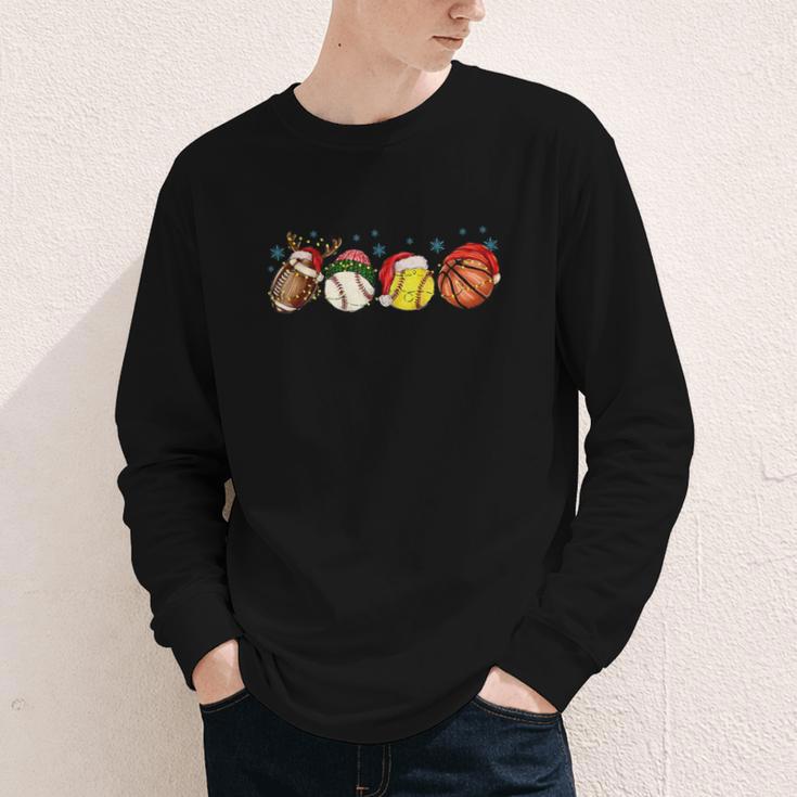 Santa Sports Boys Xmas Baseball Football Softball Basketball Youth Long Sleeve Tee Santa Sports Boys Xmas Baseball Football Softball Basketball Youth Long Sleeve Tee
