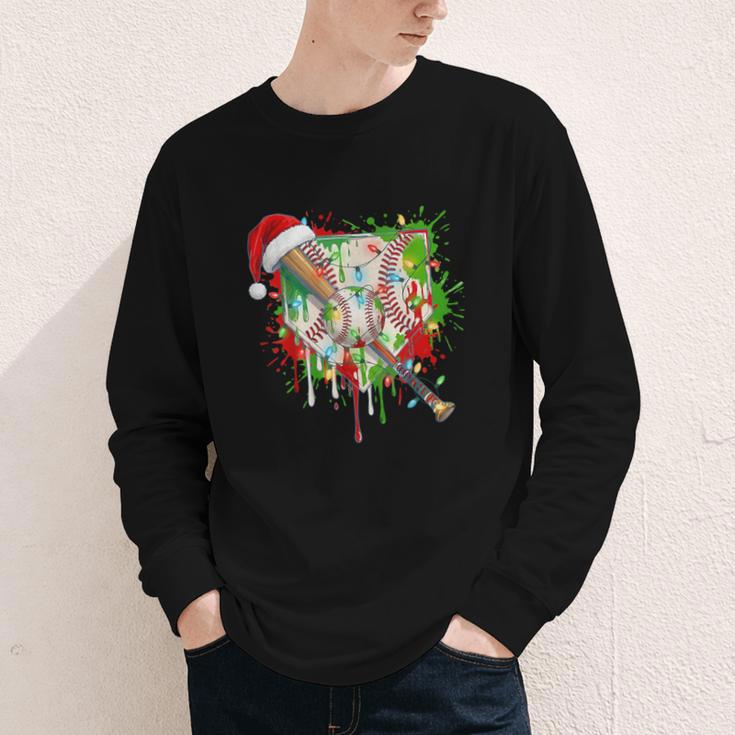 Santa Sports Ice Baseball Christmas Xmas Pajama Kid Men Boys Youth Long Sleeve Tee Santa Sports Ice Baseball Christmas Xmas Pajama Kid Men Boys Youth Long Sleeve Tee