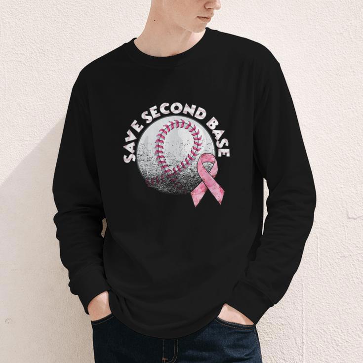 Save 2nd Base Breast Cancer Awareness Pink Ribbon Baseball Youth Long Sleeve Tee Save 2nd Base Breast Cancer Awareness Pink Ribbon Baseball Youth Long Sleeve Tee