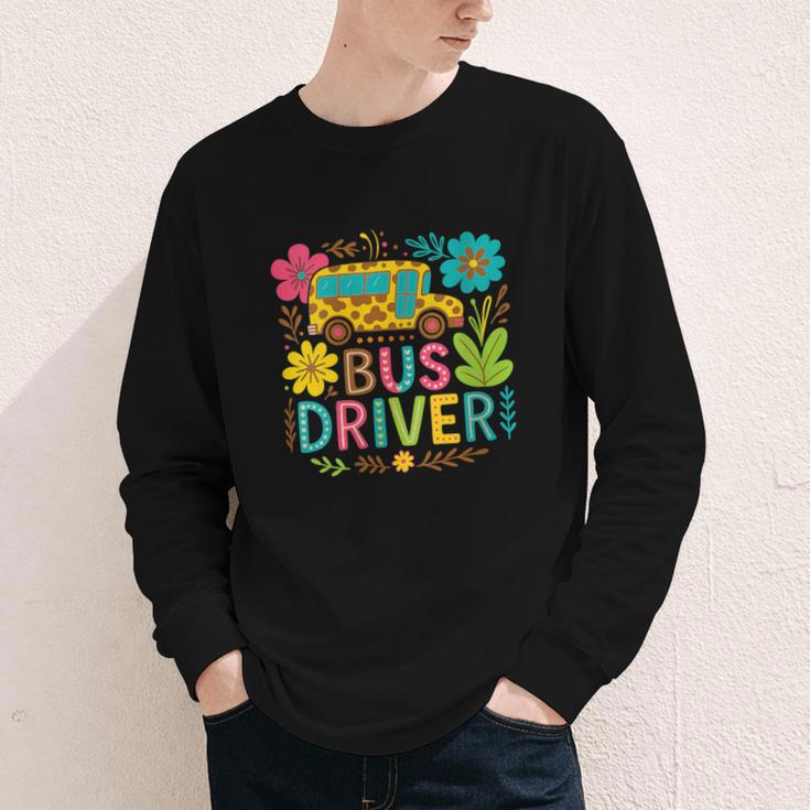 School Bus Driver Boho Floral Leopard Back To School Womens Youth Long Sleeve Tee School Bus Driver Boho Floral Leopard Back To School Womens Youth Long Sleeve Tee