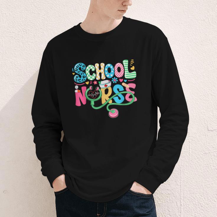 School Nurse Colorful Costume Back To School Nursing Job Youth Long Sleeve Tee School Nurse Colorful Costume Back To School Nursing Job Youth Long Sleeve Tee