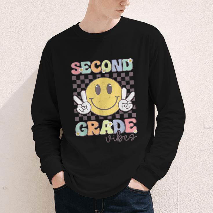 Second Grade Vibes Smile Face 2nd Grade Team Back To School Youth Long Sleeve Tee Second Grade Vibes Smile Face 2nd Grade Team Back To School Youth Long Sleeve Tee