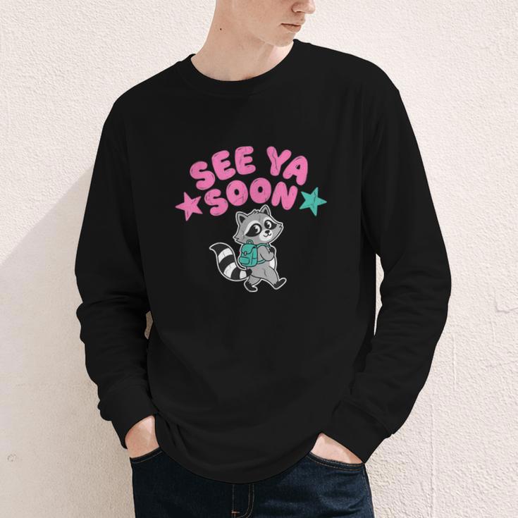 See Ya Soon Summer Cute Raccoon Back To School Kids Student Youth Long Sleeve Tee See Ya Soon Summer Cute Raccoon Back To School Kids Student Youth Long Sleeve Tee