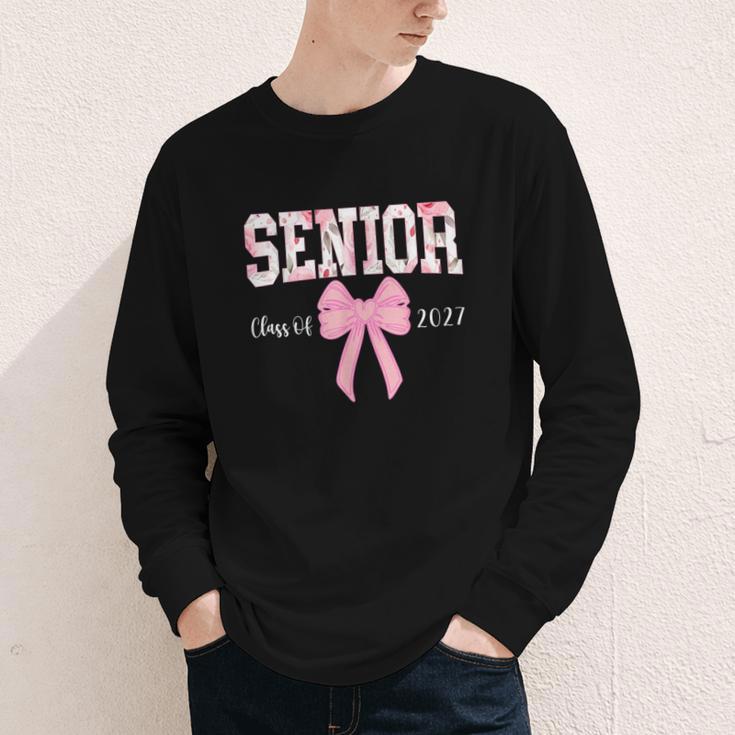 Senior 2027 Floral Pink Bow Back To School Class Of 2027 Youth Long Sleeve Tee Senior 2027 Floral Pink Bow Back To School Class Of 2027 Youth Long Sleeve Tee