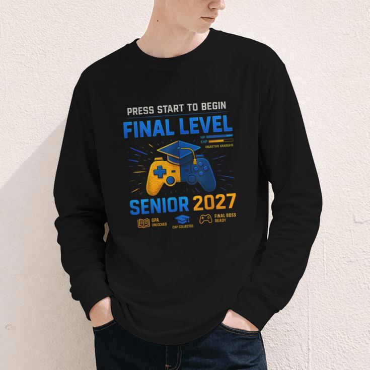 Senior Class Of 2027 Back To School Gamer Senior 2027 Youth Long Sleeve Tee