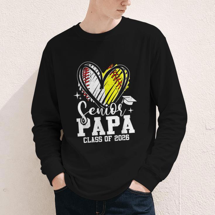 Senior Papa Class Of 2026 Baseball Softball Graduation Heart Youth Long Sleeve Tee Senior Papa Class Of 2026 Baseball Softball Graduation Heart Youth Long Sleeve Tee