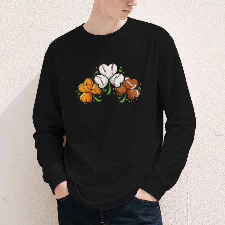 Shamrock Baseball Basketball Football St Patricks Day Youth Long Sleeve Tee Shamrock Baseball Basketball Football St Patricks Day Youth Long Sleeve Tee