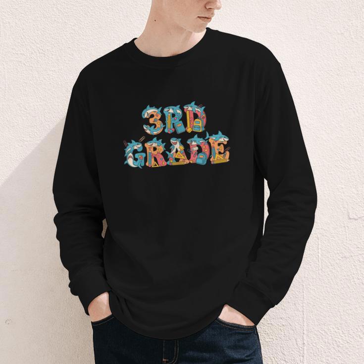 Shark Third Grade Back To School Kids Boys Girls Youth Long Sleeve Tee Shark Third Grade Back To School Kids Boys Girls Youth Long Sleeve Tee