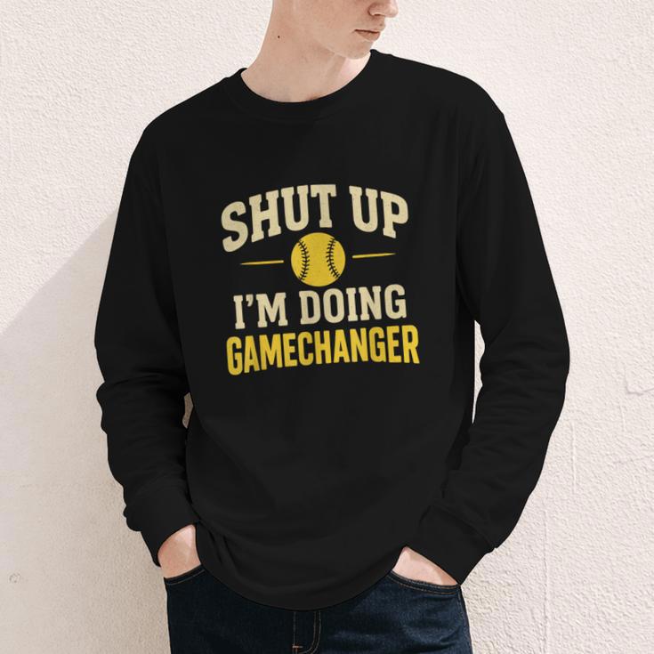 Shut Up I'm Doing Gamechanger Baseball Softball Cheer Youth Long Sleeve Tee