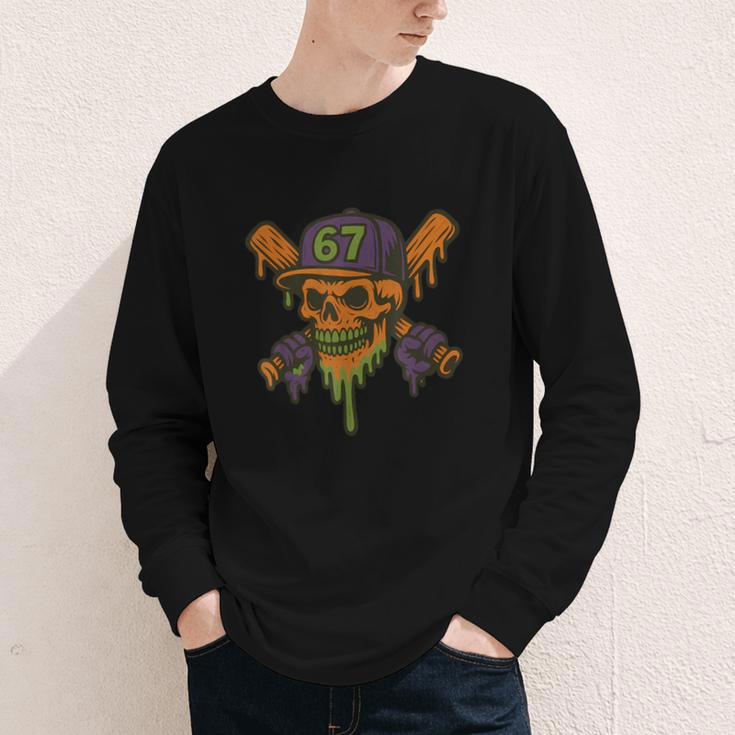 Six Seven 6 7 Baseball Skull Drip Halloween Horror Sports Youth Long Sleeve Tee Six Seven 6 7 Baseball Skull Drip Halloween Horror Sports Youth Long Sleeve Tee