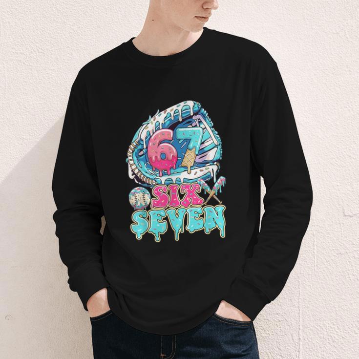 Six Seven 67 Ice Cream Drip Baseball For Boy Kids Youth Youth Long Sleeve Tee Six Seven 67 Ice Cream Drip Baseball For Boy Kids Youth Youth Long Sleeve Tee
