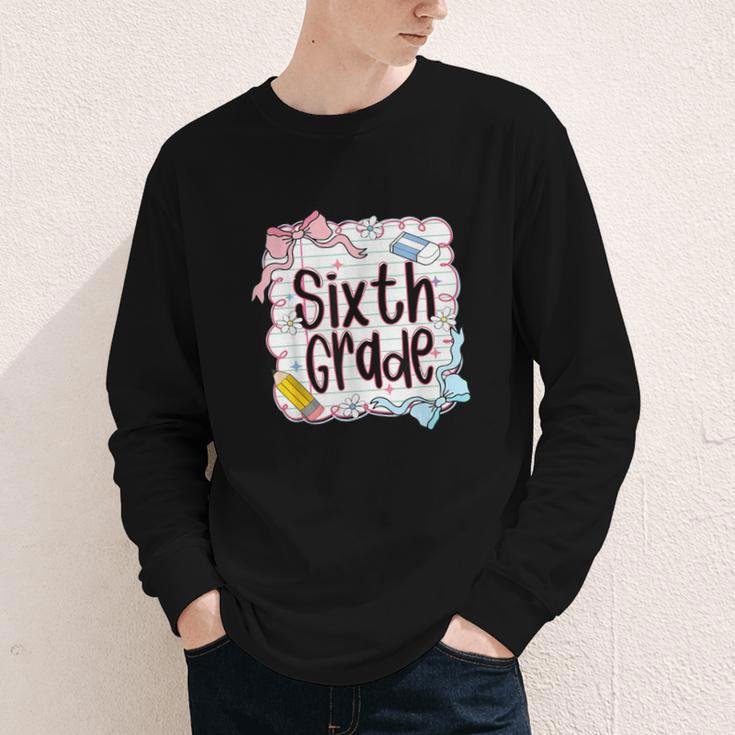 Sixth Grade Back To School For Girls Pink Notebook Youth Long Sleeve Tee Sixth Grade Back To School For Girls Pink Notebook Youth Long Sleeve Tee