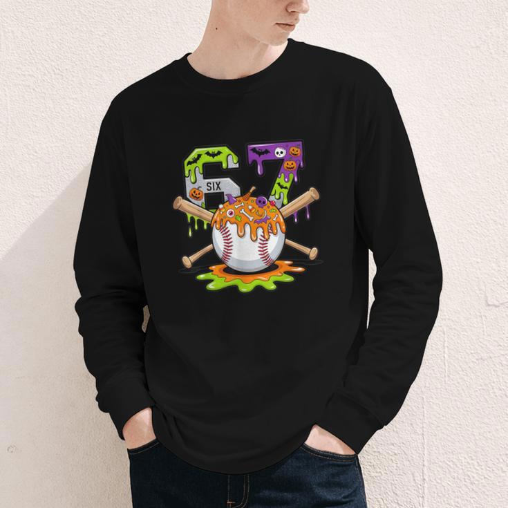 Spooky Halloween Baseball Ice Cream Dripping Six Seven 6 7 Youth Long Sleeve Tee Spooky Halloween Baseball Ice Cream Dripping Six Seven 6 7 Youth Long Sleeve Tee