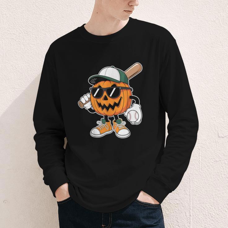 Spooky Jack O Lantern Baseball Halloween Costumes Boys Youth Long Sleeve Tee Spooky Jack O Lantern Baseball Halloween Costumes Boys Youth Long Sleeve Tee