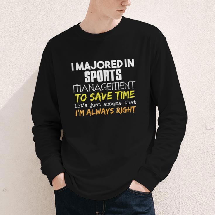 Sports Management Major For Back To School Youth Long Sleeve Tee