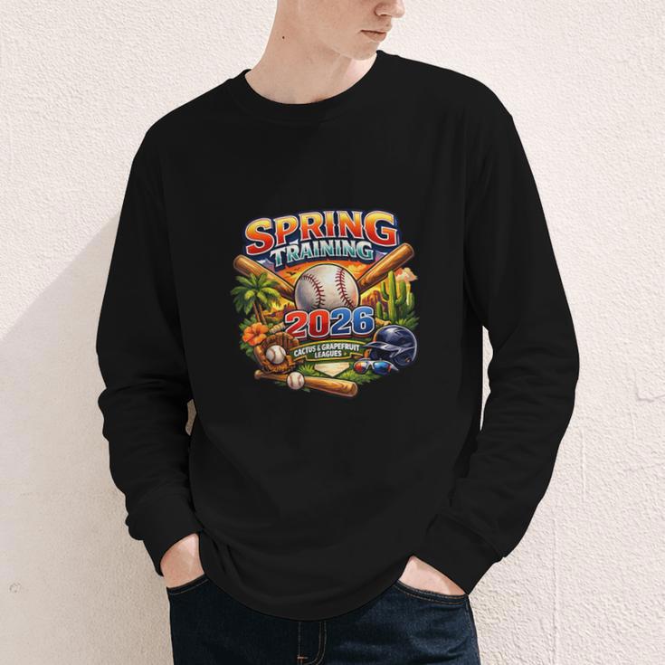 Spring Training 2026 Baseball Fan Retro Palm Cactus Youth Long Sleeve Tee Spring Training 2026 Baseball Fan Retro Palm Cactus Youth Long Sleeve Tee
