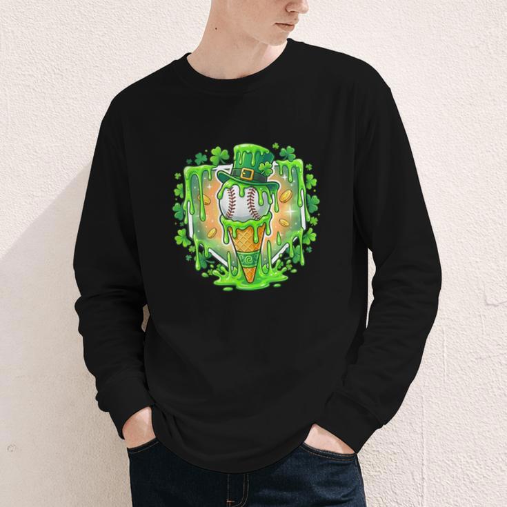 St Patrick Day Baseball Drip Ice Cream Baseball Home Plate Youth Long Sleeve Tee St Patrick Day Baseball Drip Ice Cream Baseball Home Plate Youth Long Sleeve Tee