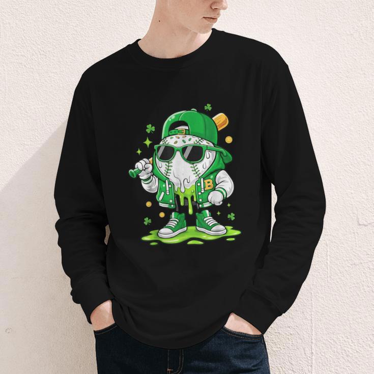 St Patrick Day Baseball Drip Ice Cream Men Boys Kids Youth Long Sleeve Tee St Patrick Day Baseball Drip Ice Cream Men Boys Kids Youth Long Sleeve Tee