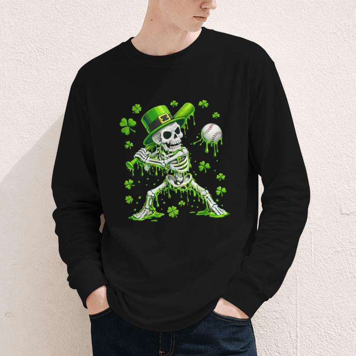 St Patricks Day Baseball Skeleton Irish Leprechaun Hat Boys Youth Long Sleeve Tee St Patricks Day Baseball Skeleton Irish Leprechaun Hat Boys Youth Long Sleeve Tee