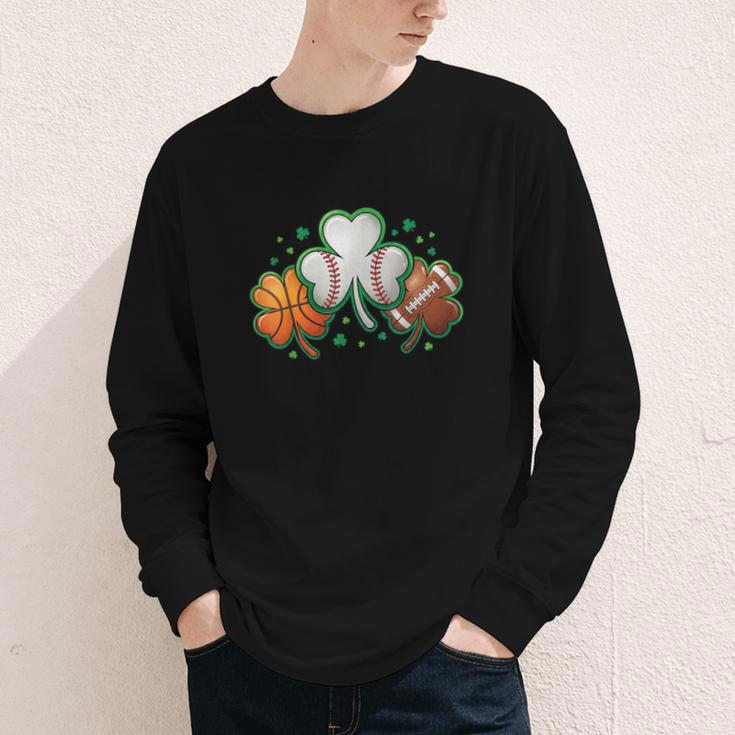 St Patricks Day Shamrock Sports Baseball Basketball Football Youth Long Sleeve Tee St Patricks Day Shamrock Sports Baseball Basketball Football Youth Long Sleeve Tee