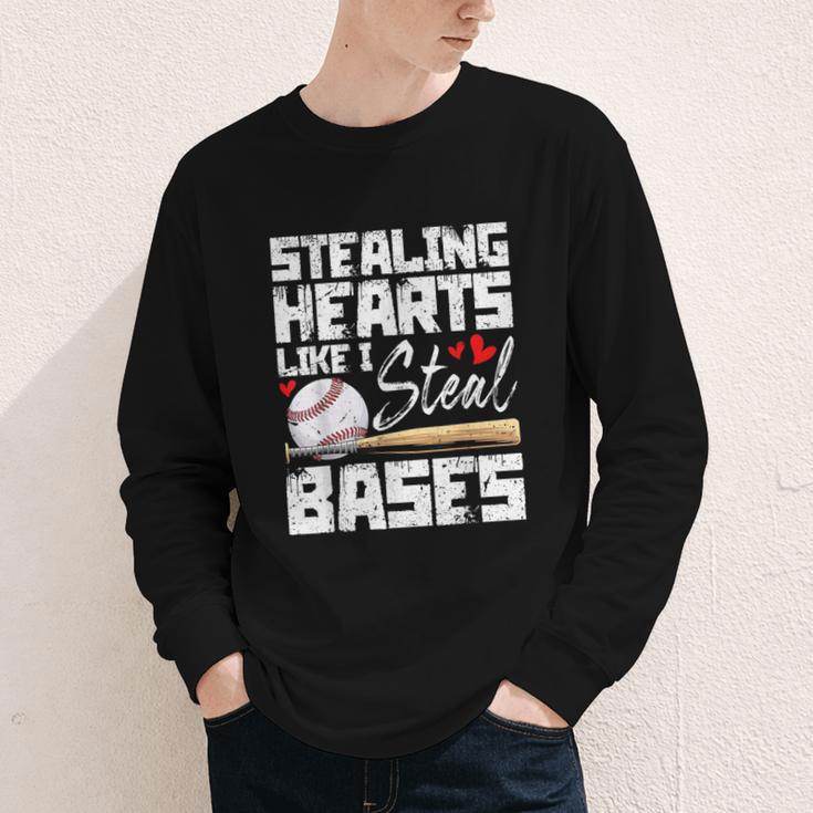 Stealing Hearts Like I Steal Bases Baseball Valentines Youth Long Sleeve Tee Stealing Hearts Like I Steal Bases Baseball Valentines Youth Long Sleeve Tee