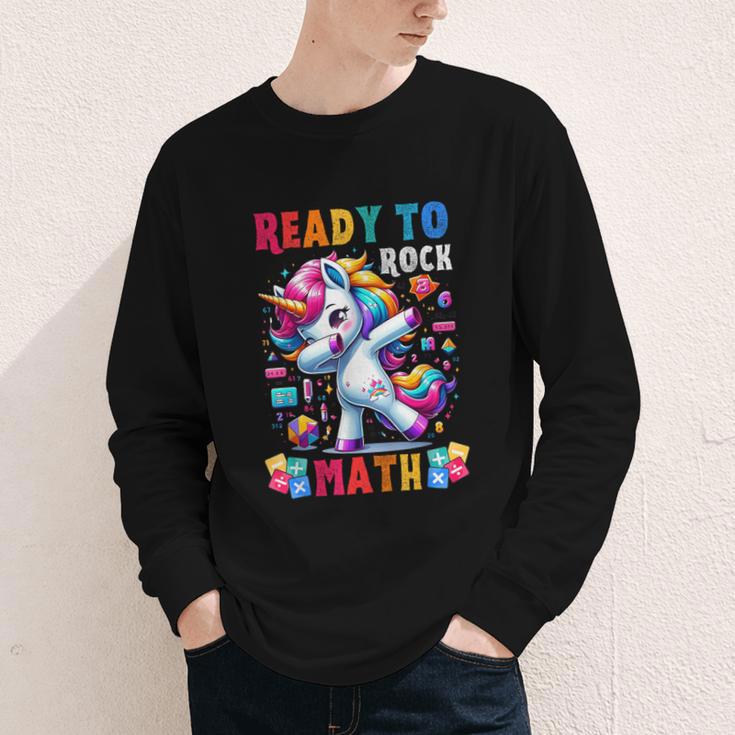Student Back To School Math Squad Kids Girls Smarter Unicorn Youth Long Sleeve Tee