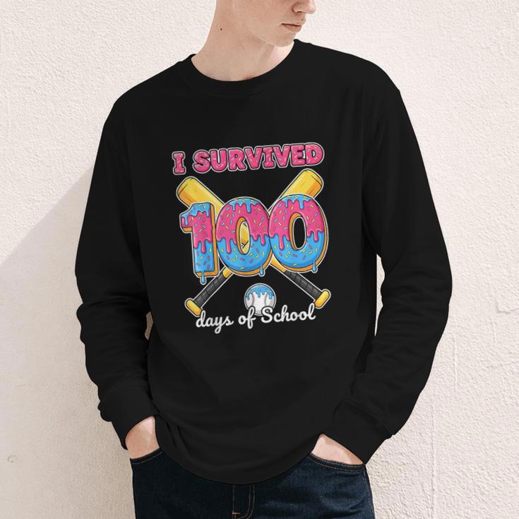I Survived 100 Days Of School Baseball Cream Drip Boys Youth Long Sleeve Tee I Survived 100 Days Of School Baseball Cream Drip Boys Youth Long Sleeve Tee