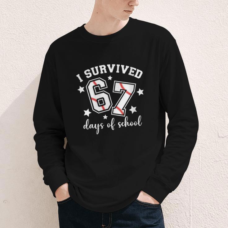 I Survived 67 Days Of School Baseball Six Seven Teacher Youth Long Sleeve Tee I Survived 67 Days Of School Baseball Six Seven Teacher Youth Long Sleeve Tee