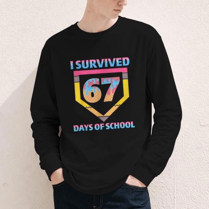 I Survived 67 Days Of School Baseball Trend For Boys Girls Youth Long Sleeve Tee I Survived 67 Days Of School Baseball Trend For Boys Girls Youth Long Sleeve Tee