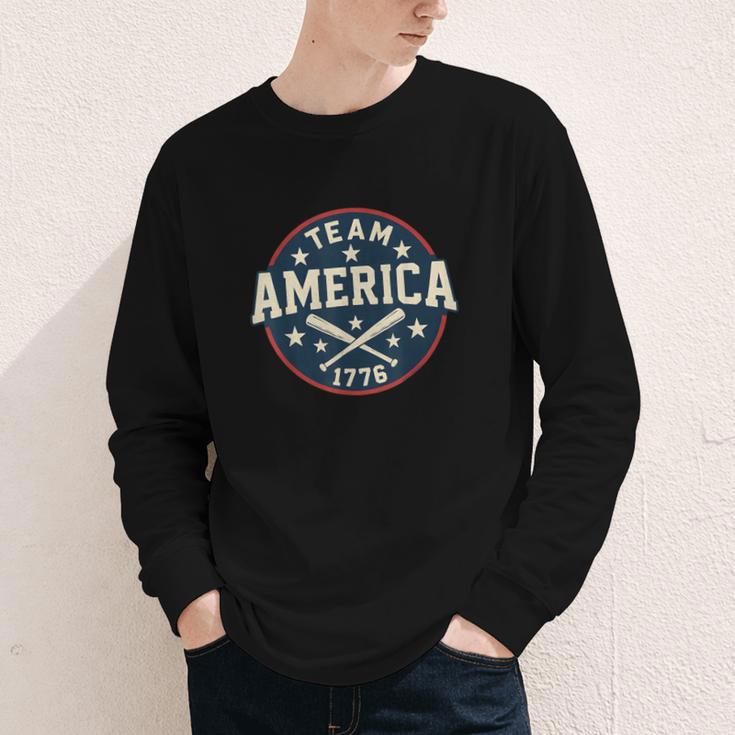 Team America 1776 4th Of July Patriotic Baseball Youth Long Sleeve Tee
