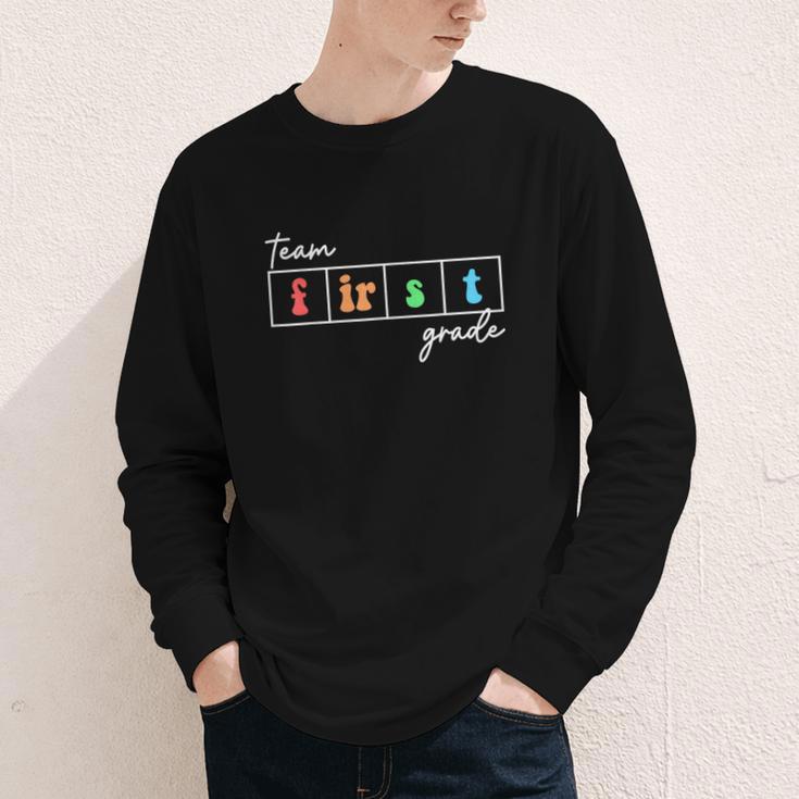 Team First Grade Back To School First Day Of 1st Grade Cute Youth Long Sleeve Tee