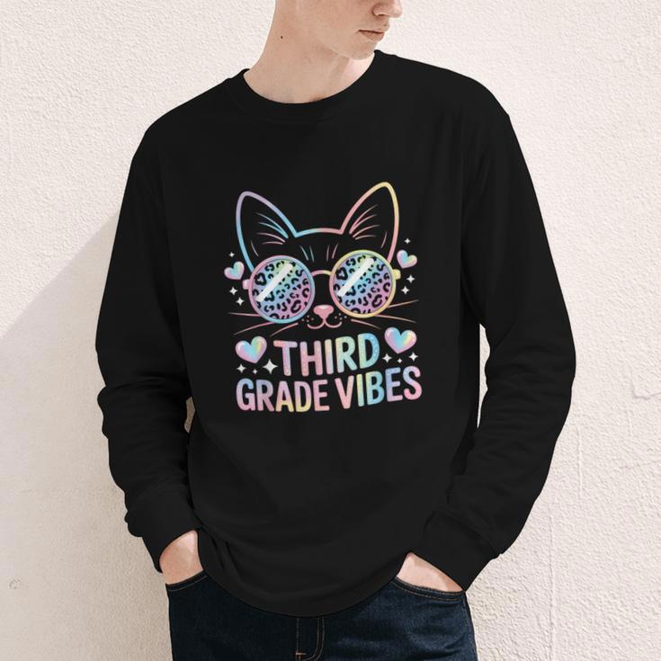 Third 3rd Grade Vibes Back To School Cute Cat Cute For Girls Youth Long Sleeve Tee Third 3rd Grade Vibes Back To School Cute Cat Cute For Girls Youth Long Sleeve Tee