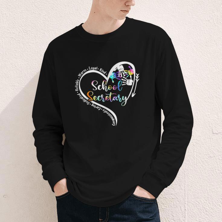 Tie Dye Heart School Secretary Life Tee Cute Back To School Youth Long Sleeve Tee Tie Dye Heart School Secretary Life Tee Cute Back To School Youth Long Sleeve Tee