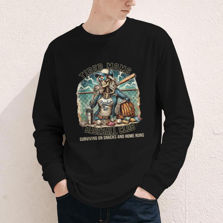 Tired Mom's Baseball Club Surviving On Snacks And Home Runs Youth Long Sleeve Tee Tired Mom's Baseball Club Surviving On Snacks And Home Runs Youth Long Sleeve Tee