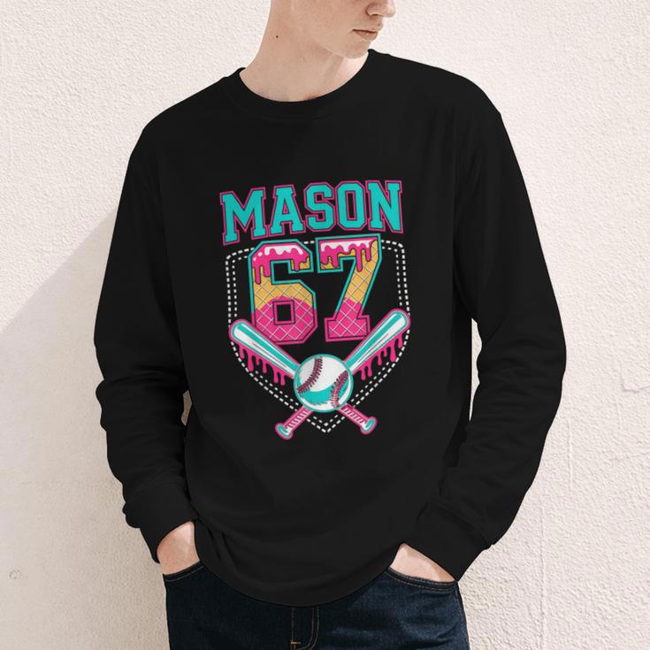 Trendy Mason 67 Mem Ice Cream Drip Baseball Birthday Costume Youth Long Sleeve Tee Trendy Mason 67 Mem Ice Cream Drip Baseball Birthday Costume Youth Long Sleeve Tee