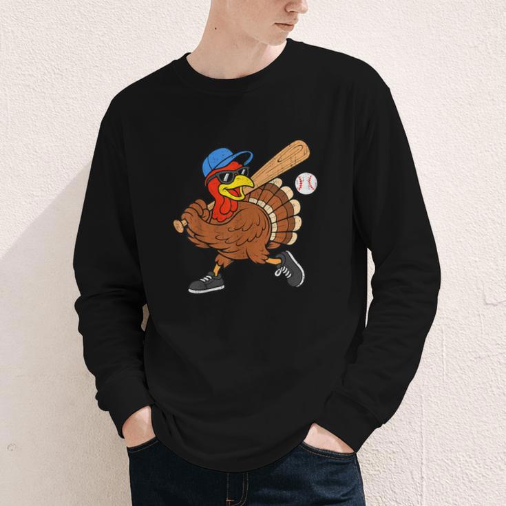 Turkey Baseball Thanksgiving Sports Humor Men Boy Kids Youth Long Sleeve Tee Turkey Baseball Thanksgiving Sports Humor Men Boy Kids Youth Long Sleeve Tee