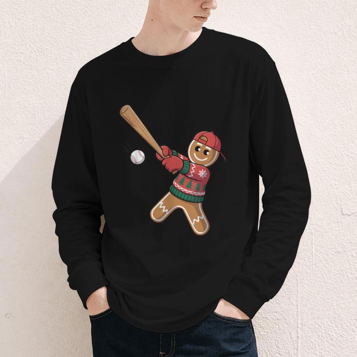 Ugly Christmas Sweater Gingerbread Baseball Toddler Kids Youth Long Sleeve Tee