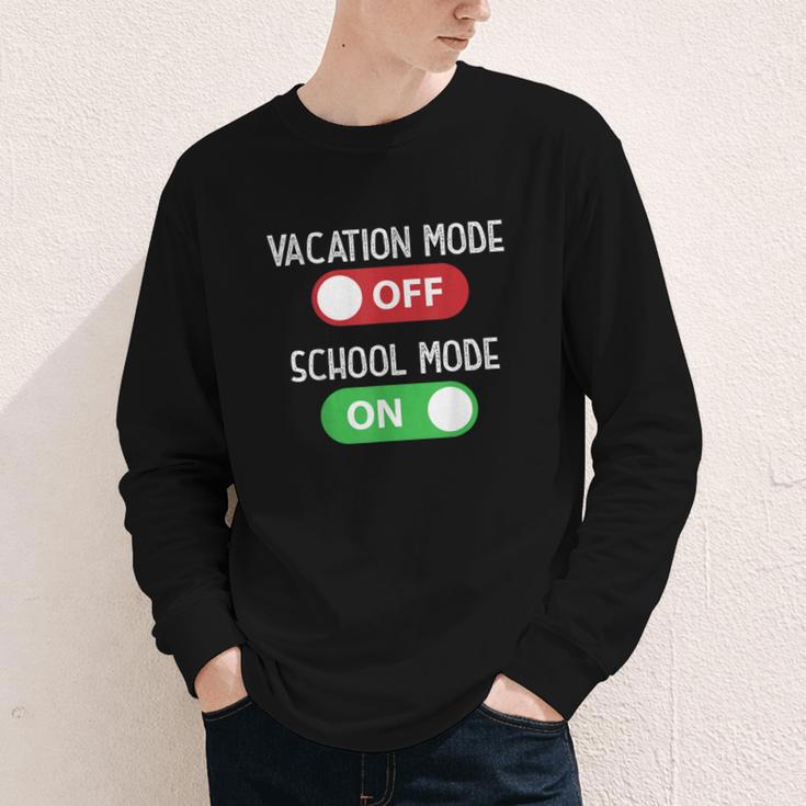 Vacation Mode Off School Mode On Back To School Switch Youth Long Sleeve Tee Vacation Mode Off School Mode On Back To School Switch Youth Long Sleeve Tee