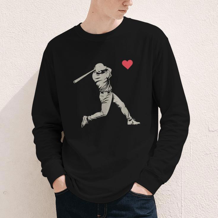 Valentines Day Baseball Batter Silhouette Heart Men Boy Kids Youth Long Sleeve Tee Valentines Day Baseball Batter Silhouette Heart Men Boy Kids Youth Long Sleeve Tee