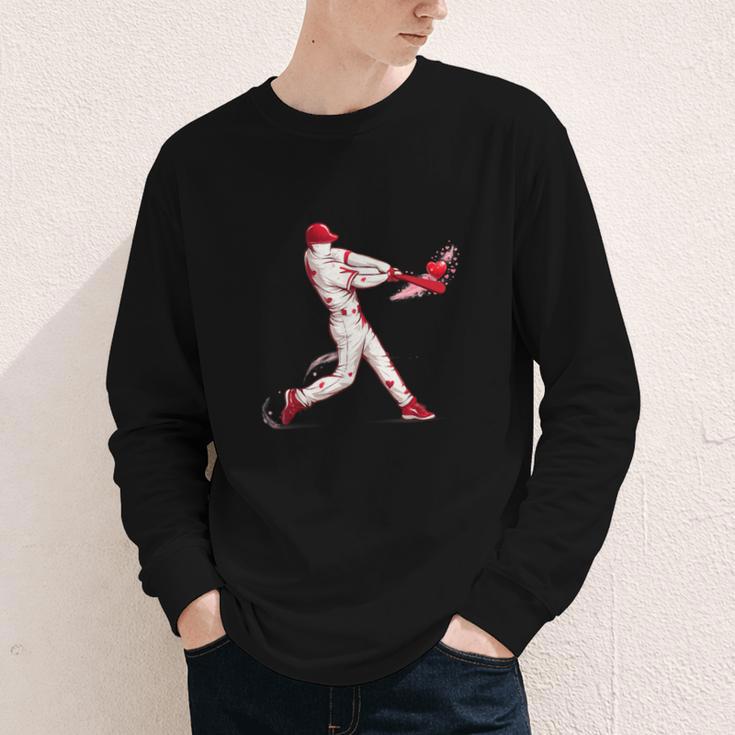 Valentines Day Baseball Batter Silhouette Heart For Men Boys Youth Long Sleeve Tee Valentines Day Baseball Batter Silhouette Heart For Men Boys Youth Long Sleeve Tee