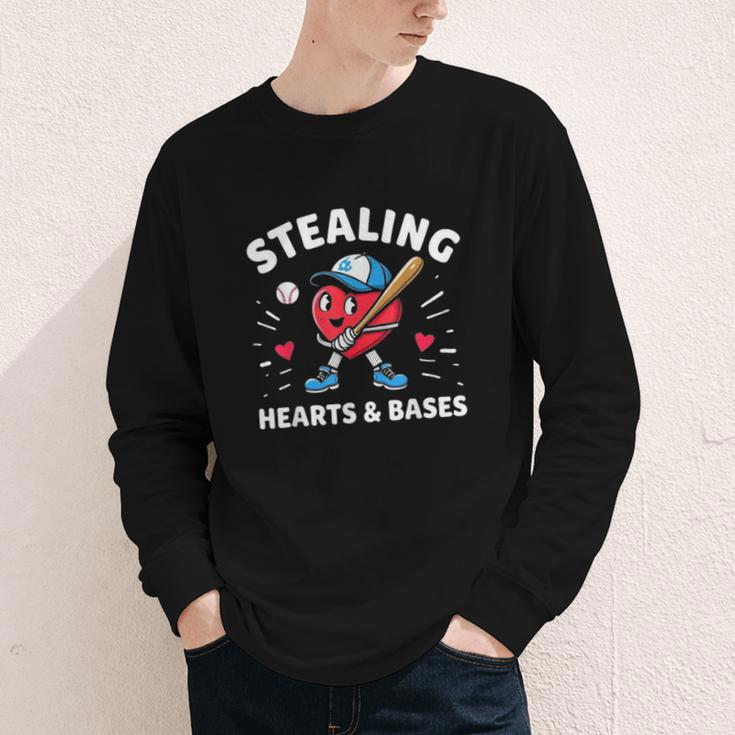 Valentines Day Baseball Stealing Hearts Bases Boys Kids Men Youth Long Sleeve Tee Valentines Day Baseball Stealing Hearts Bases Boys Kids Men Youth Long Sleeve Tee