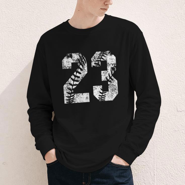 Vintage Baseball Number 23 Jersey Player Uniform Youth Long Sleeve Tee Vintage Baseball Number 23 Jersey Player Uniform Youth Long Sleeve Tee