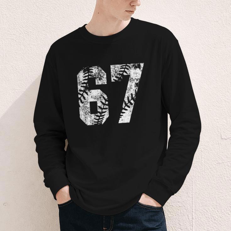 Vintage Baseball Number 67 Jersey Player Uniform Youth Long Sleeve Tee Vintage Baseball Number 67 Jersey Player Uniform Youth Long Sleeve Tee
