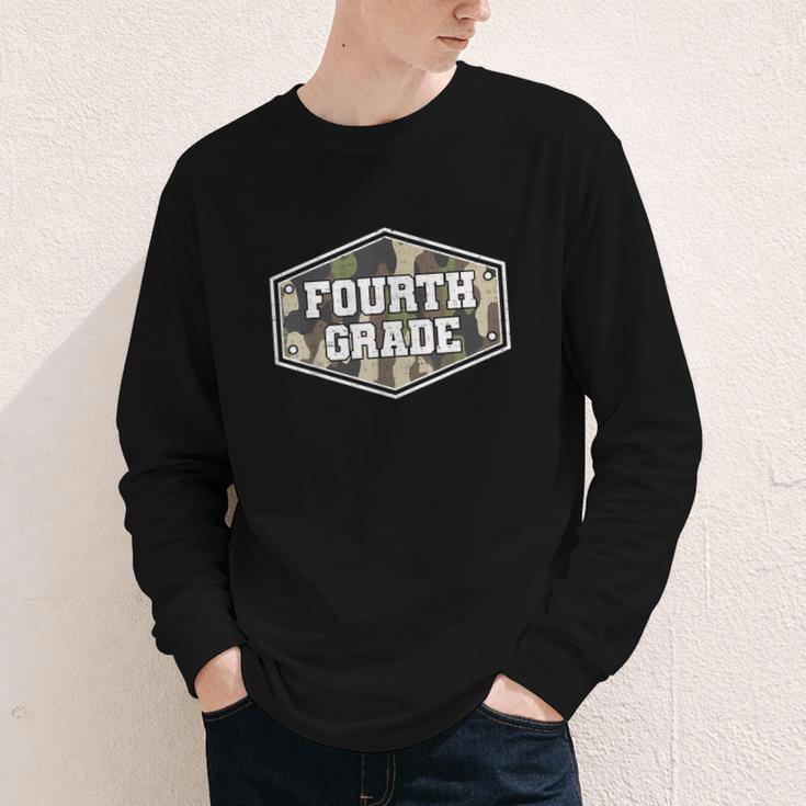 Vintage Fourth Grade Old Camo Back To School Boys 4th Grade Youth Long Sleeve Tee Vintage Fourth Grade Old Camo Back To School Boys 4th Grade Youth Long Sleeve Tee