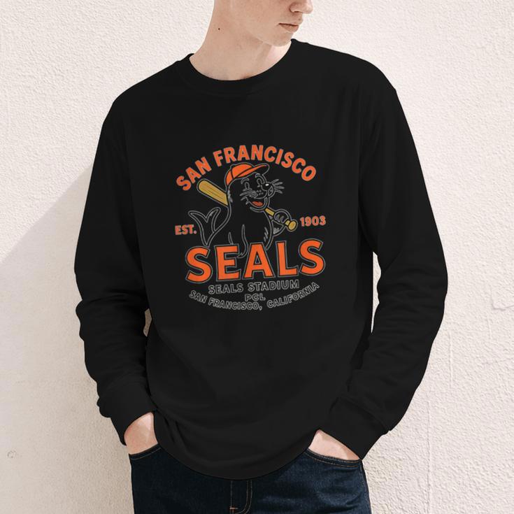 Vintage San Francisco Seals California Baseball Logo Youth Long Sleeve Tee Vintage San Francisco Seals California Baseball Logo Youth Long Sleeve Tee